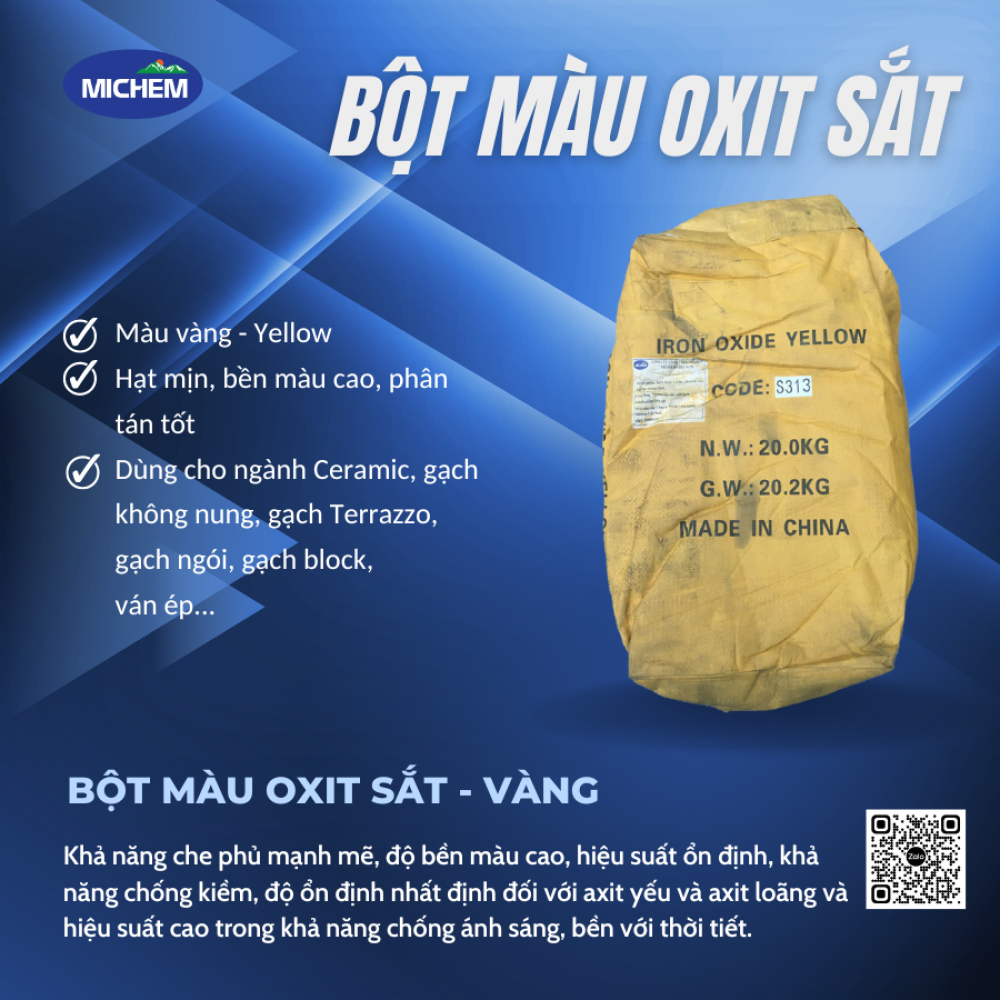 Bột màu Oxit sắt - Màu Vàng