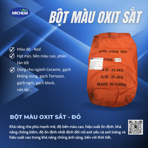 Bột màu Oxit sắt - Màu Đỏ