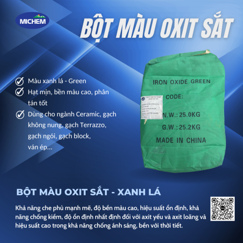 Bột màu Oxit sắt - Màu Xanh Lá